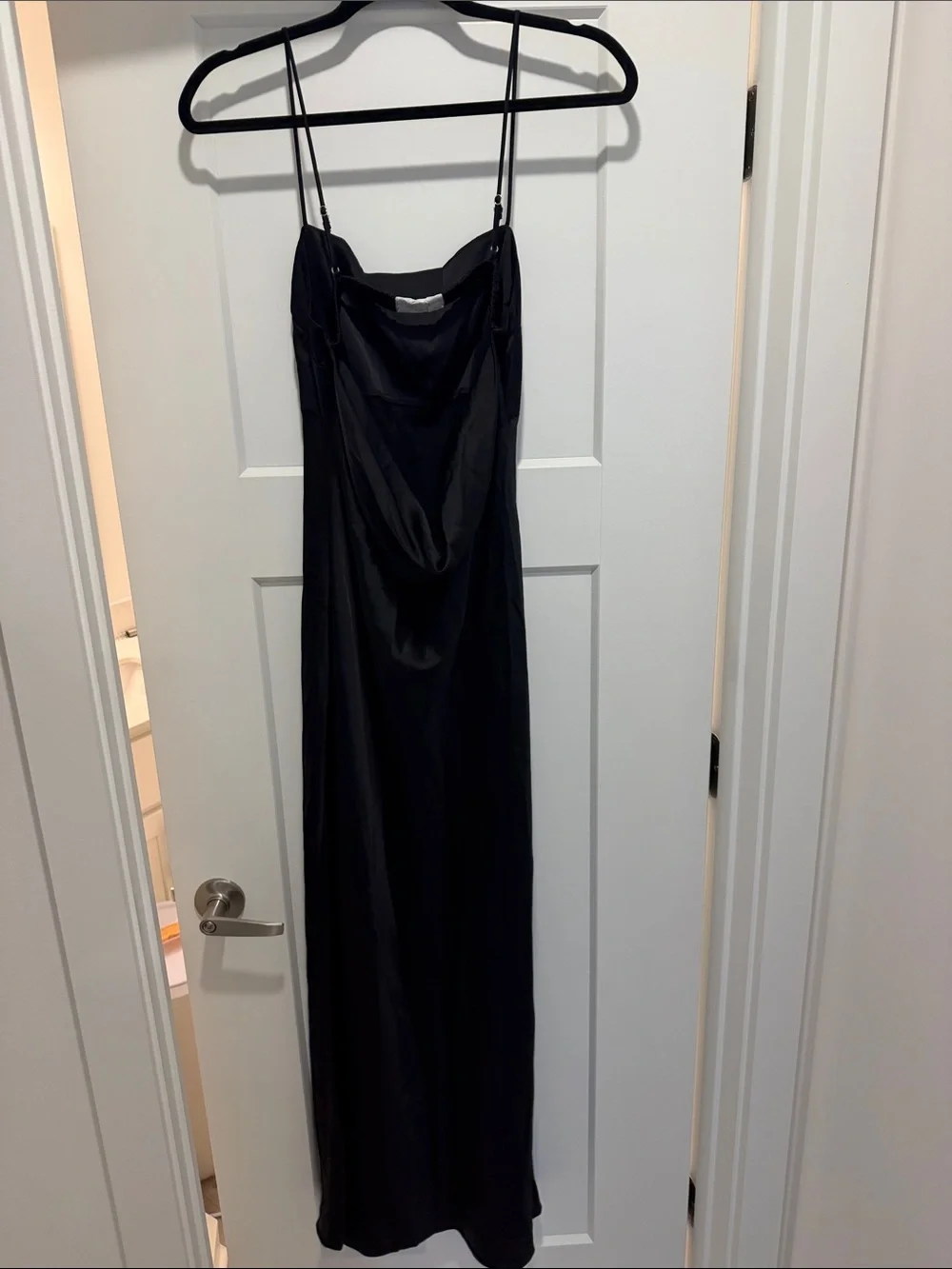 Abercrombie & Fitch black Satin Slip Dress- A&F Julia Slip Cowl Back Dress